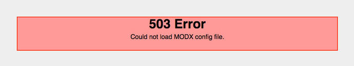 Installation de MODX - 503 ERROR