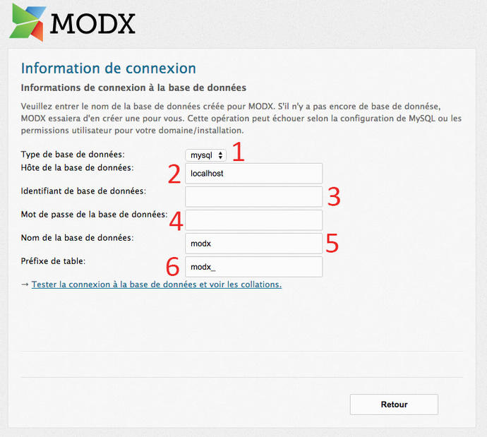Installation de MODX - étape 3