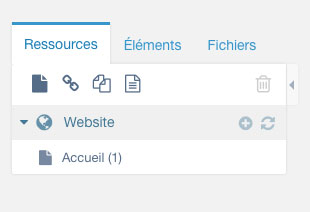 Onglet ressources de MODX