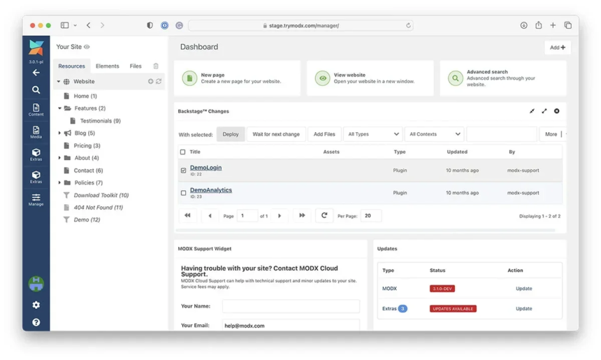 Avis CMS MODX