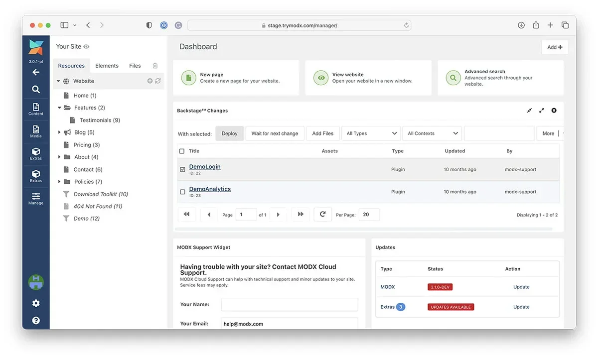 Avis CMS MODX